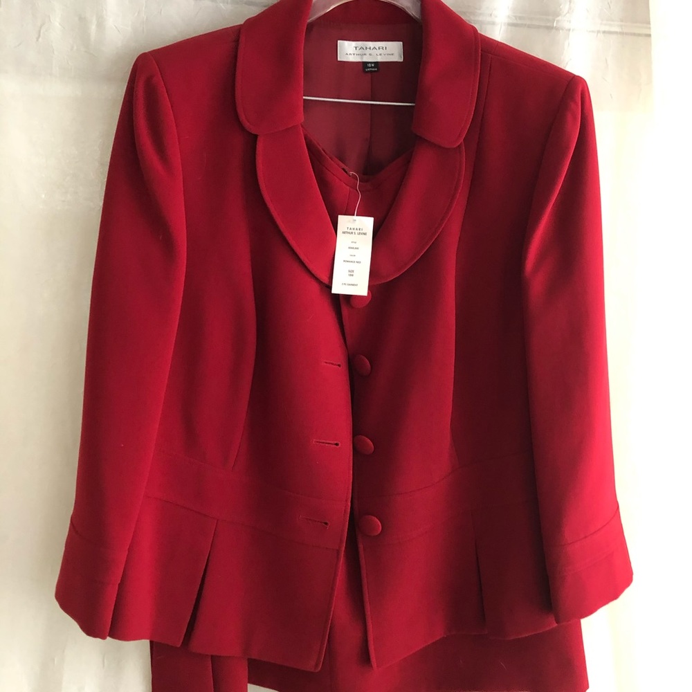 Red Tahari Suit